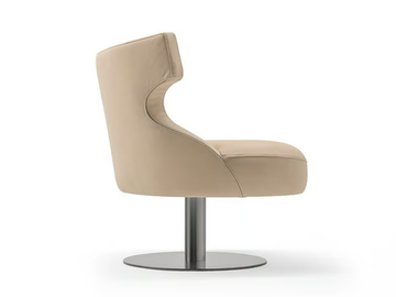 ROXANE - Swivel leather armchair with removable cover by Siwa Soft Style - view 3